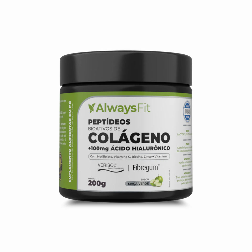 Colágeno Verisol Peptídeos Bioativos, 100mg Ácido Hialurônico, Metilfolato, Fibras + Vitaminas e Minerais