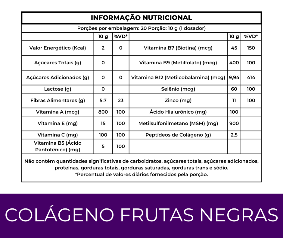 Colágeno Verisol Peptídeos Bioativos, 100mg Ácido Hialurônico, Metilfolato, Fibras + Vitaminas e Minerais