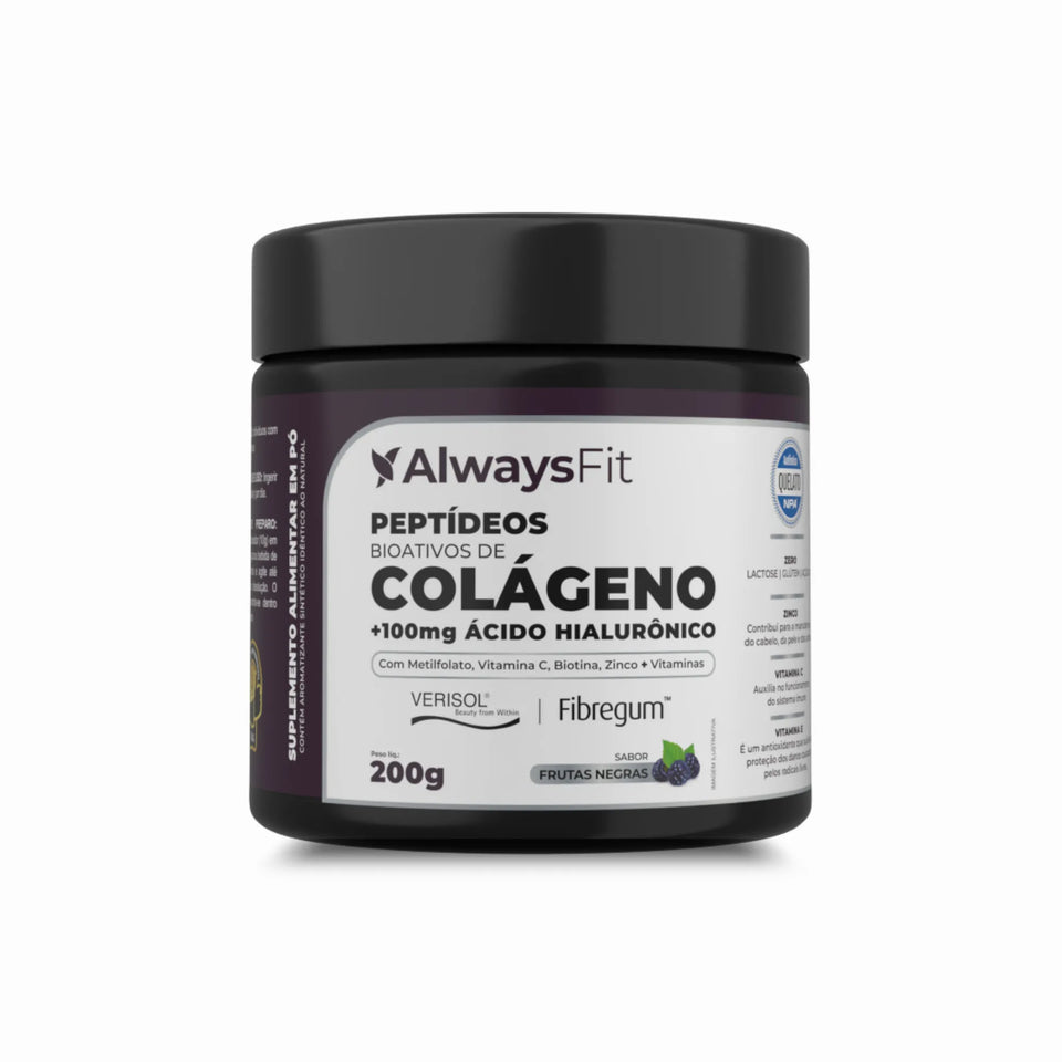Colágeno Verisol Peptídeos Bioativos, 100mg Ácido Hialurônico, Metilfolato, Fibras + Vitaminas e Minerais