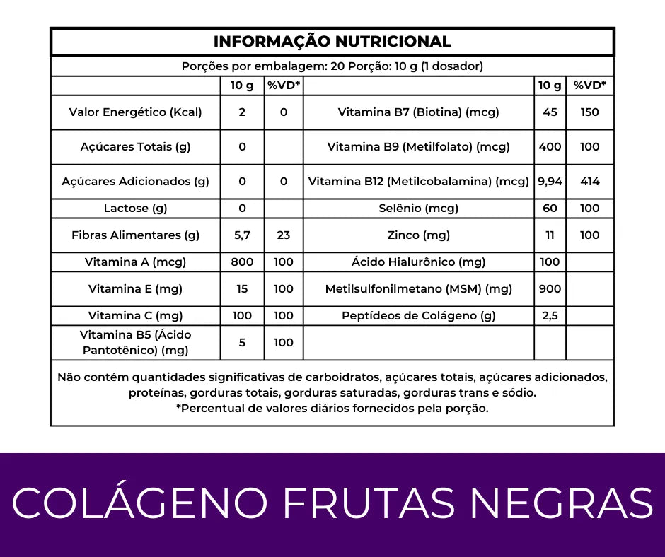 Colágeno Verisol Peptídeos Bioativos, 100mg Ácido Hialurônico, Metilfolato, Fibras + Vitaminas e Minerais