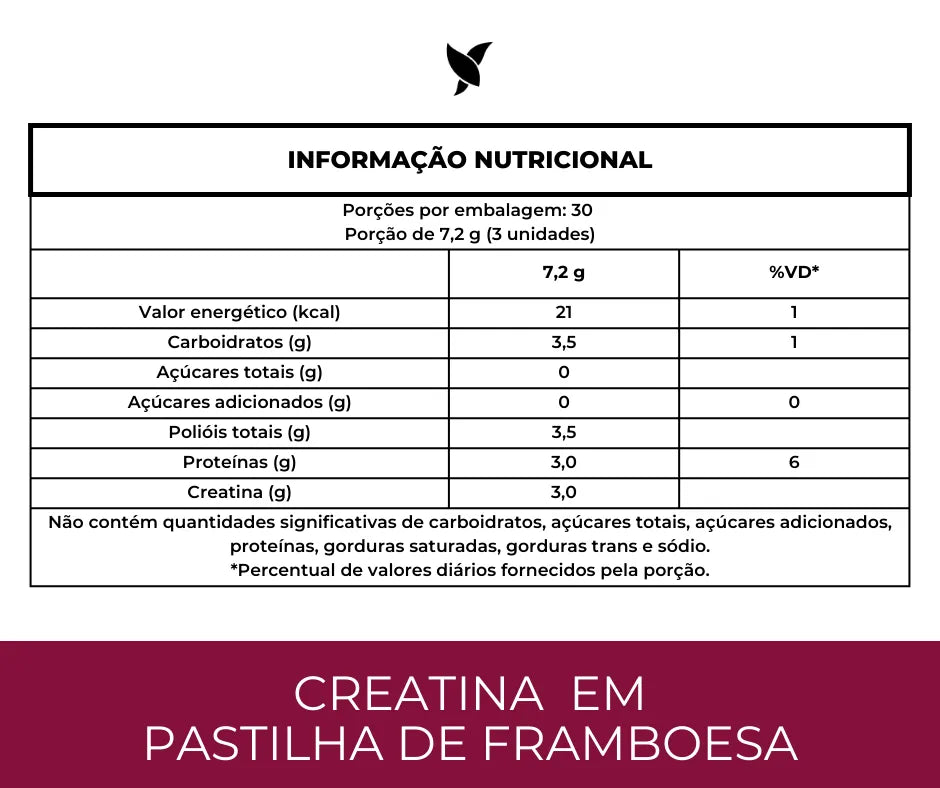 Creatina em Pastilha –  Sabor Framboesa