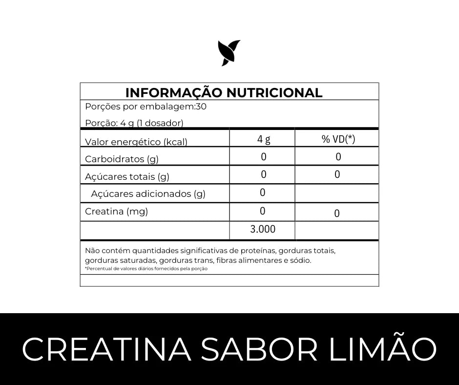 Creatina Monohidratada 100% Pura – Sabor Limão | 120g